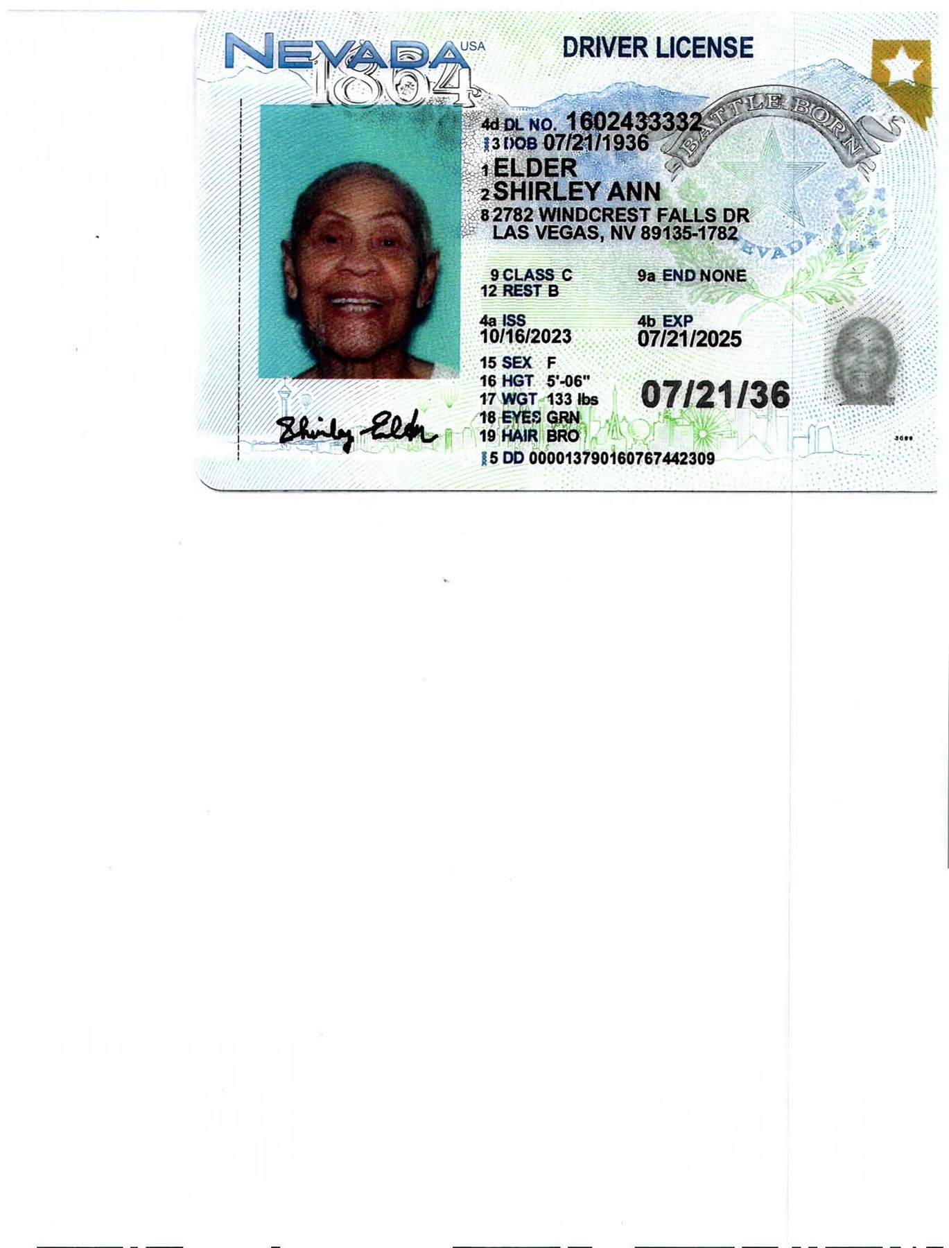 Obituary of Shirley A Elder