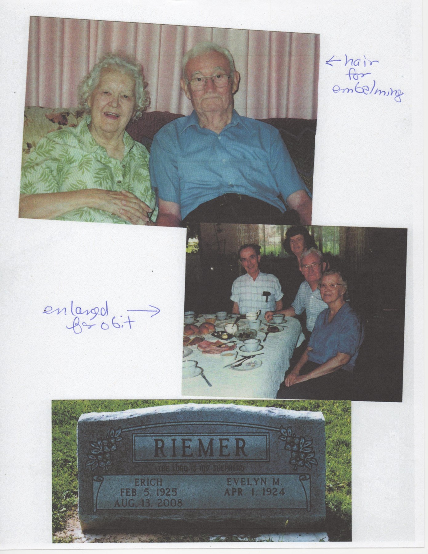 Avis de décès de Evelyn Marie Riemer