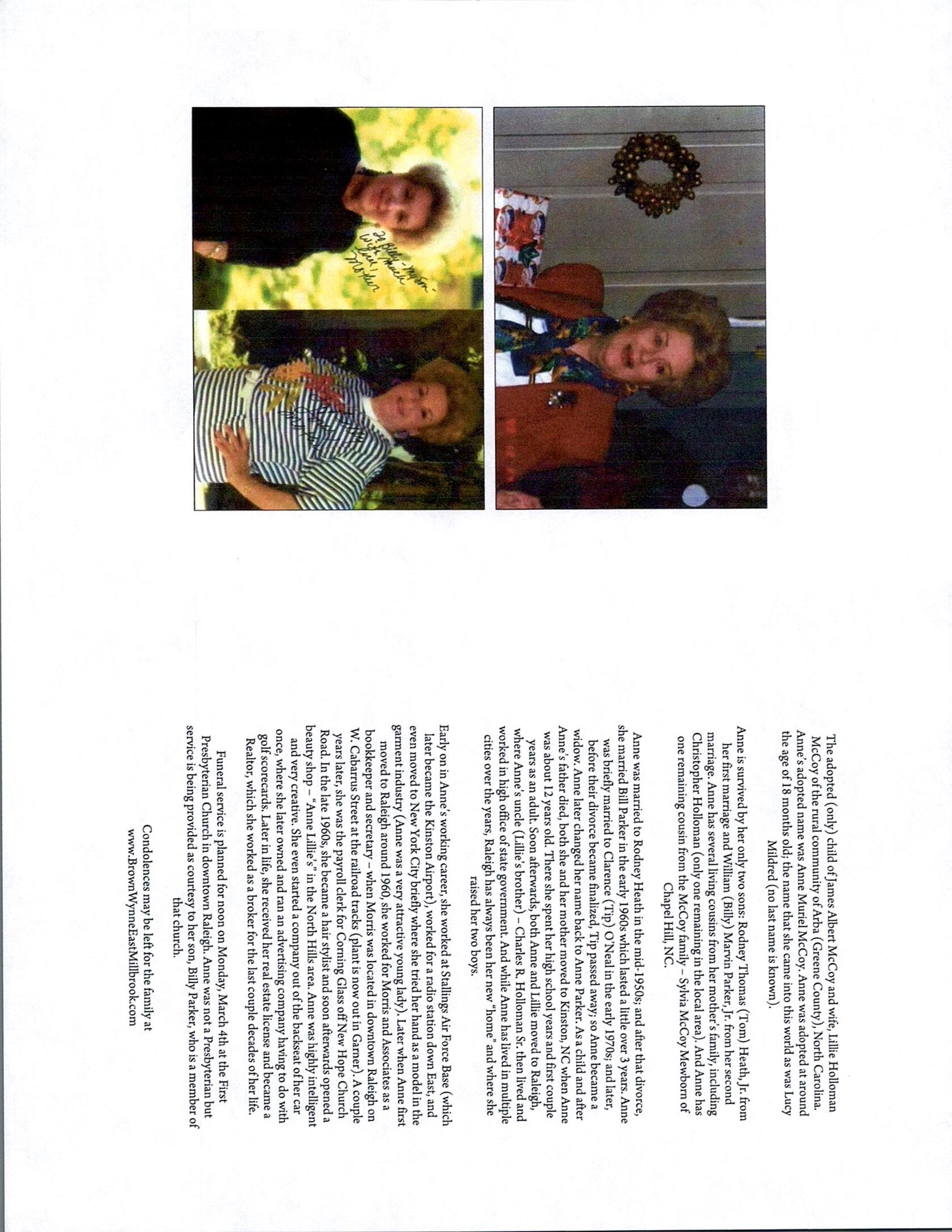 Obituary of Anne McCoy Parker