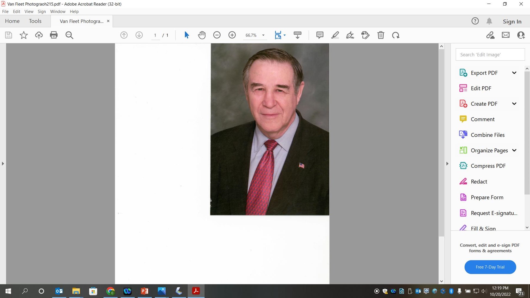 Obituary of Townsend A Van Fleet