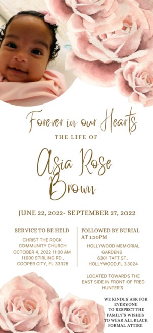 Obituary of Asia Rose Brown
