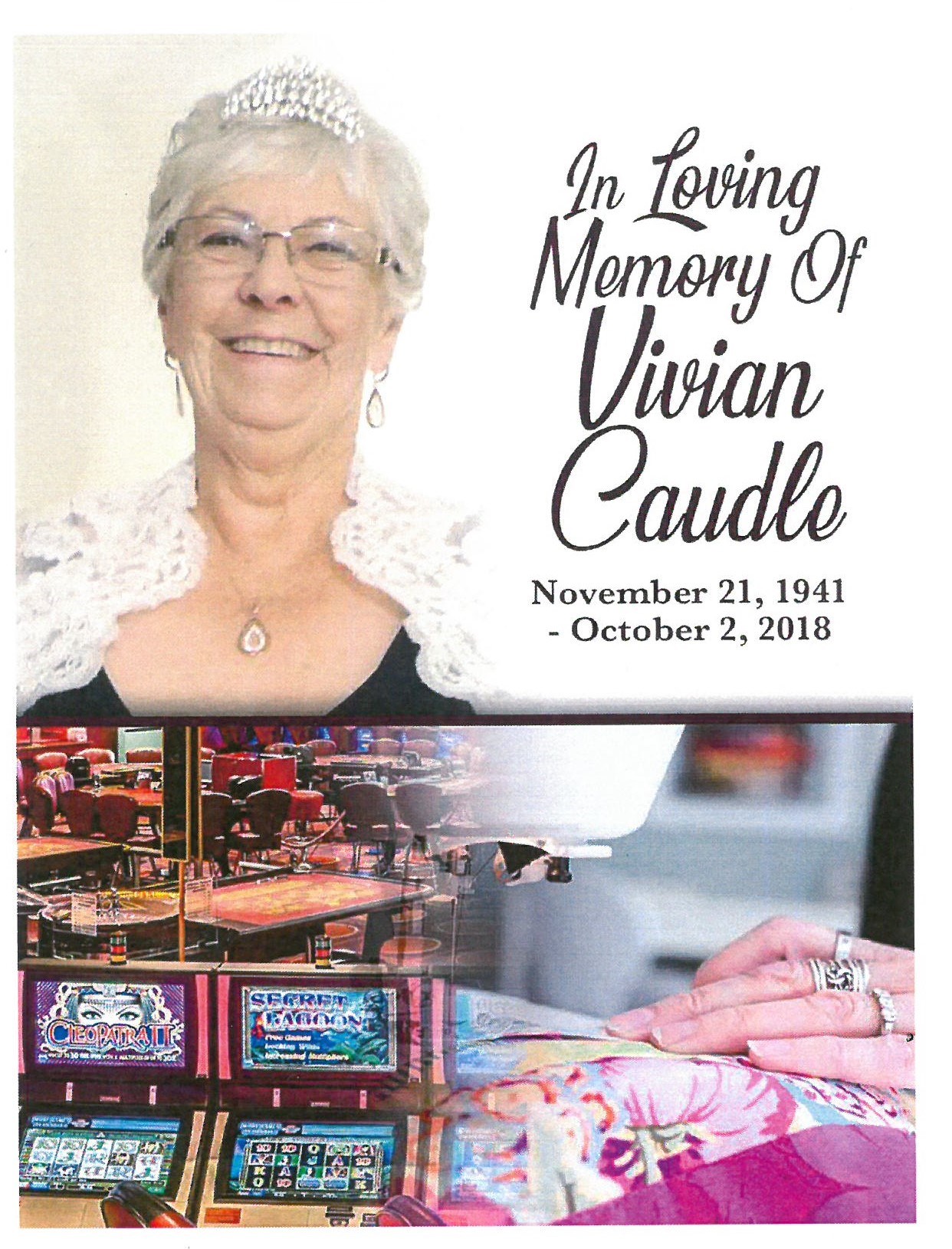 Vivian (Beausoleil) Caudle Obituary Assiniboia, SK