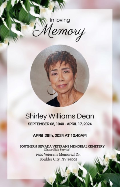 Obituario de Shirley A Dean