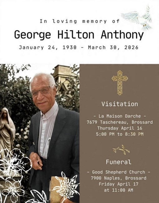 Avis de décès de Deacon George Anthony