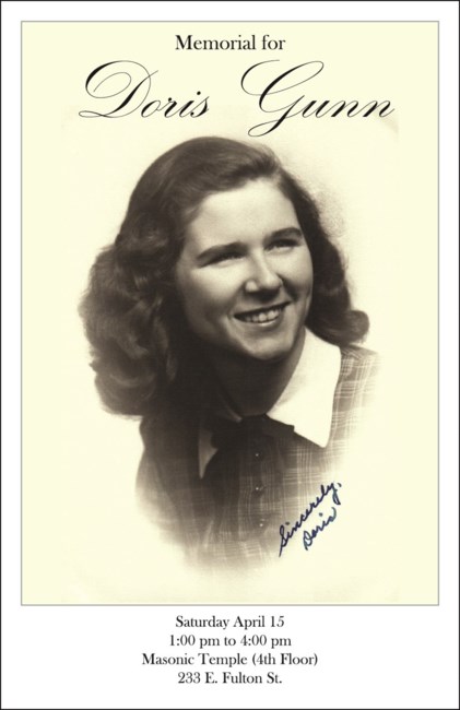 Obituary of Doris Marilyn Gunn