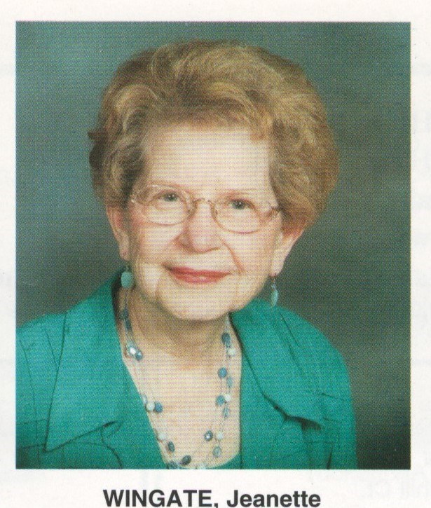 Obituary of Jeanette Holmes Wingate