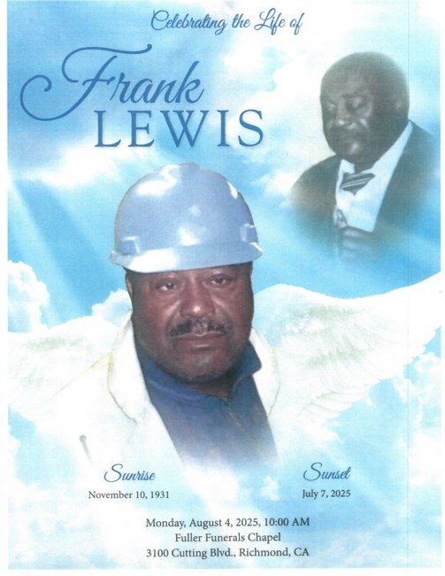 Avis de décès de Frank Lewis