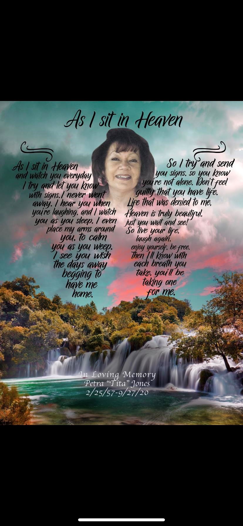 Obituary of Petra Victoria Jones