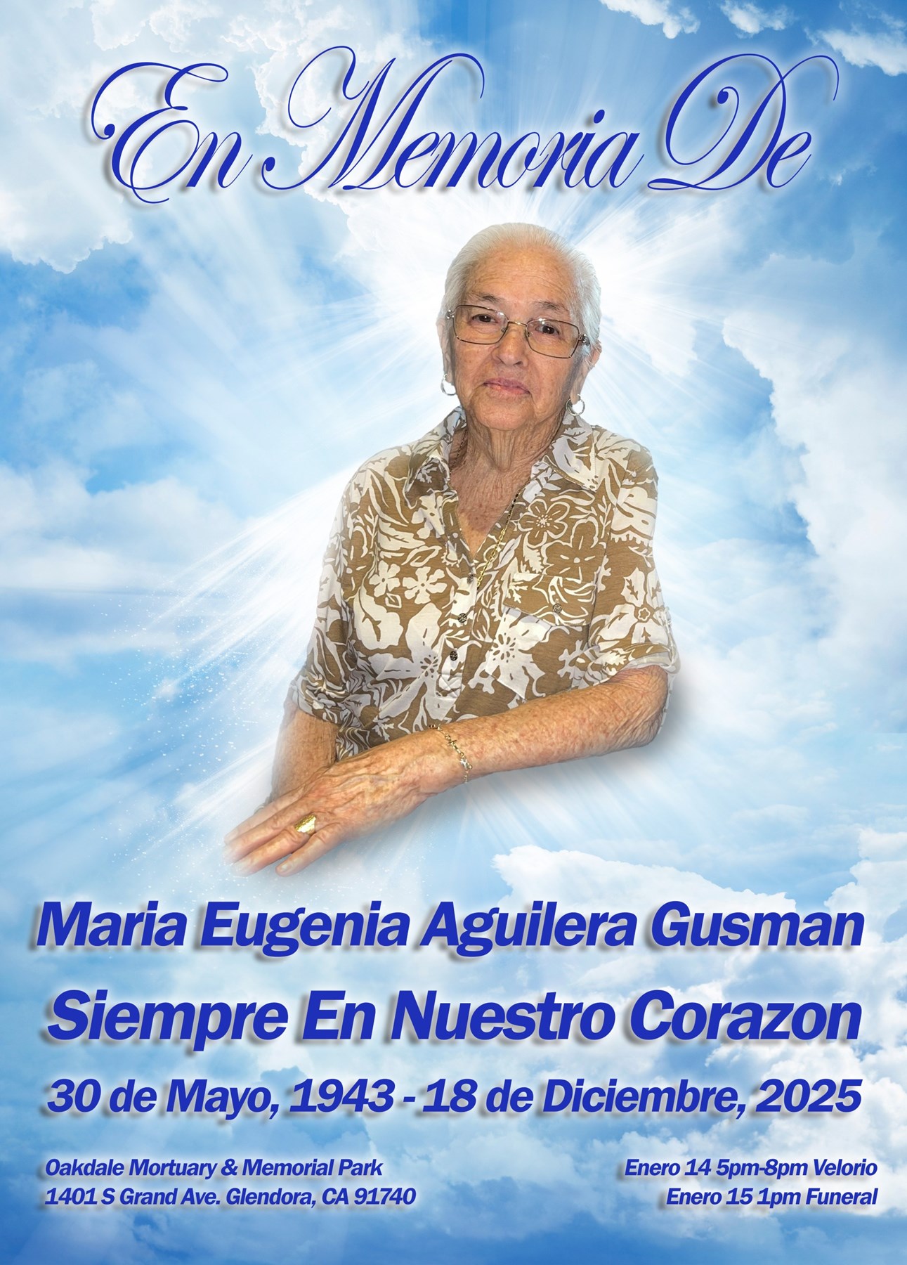 Obituary of Maria Eugenia Aguilera Gusman