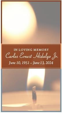 Obituary of Carlos Ernest Hidalgo Jr.
