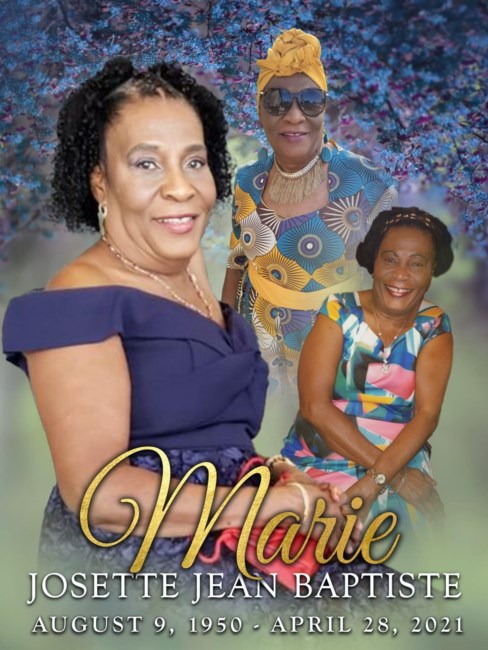 Obituary of Marie Jean Baptiste