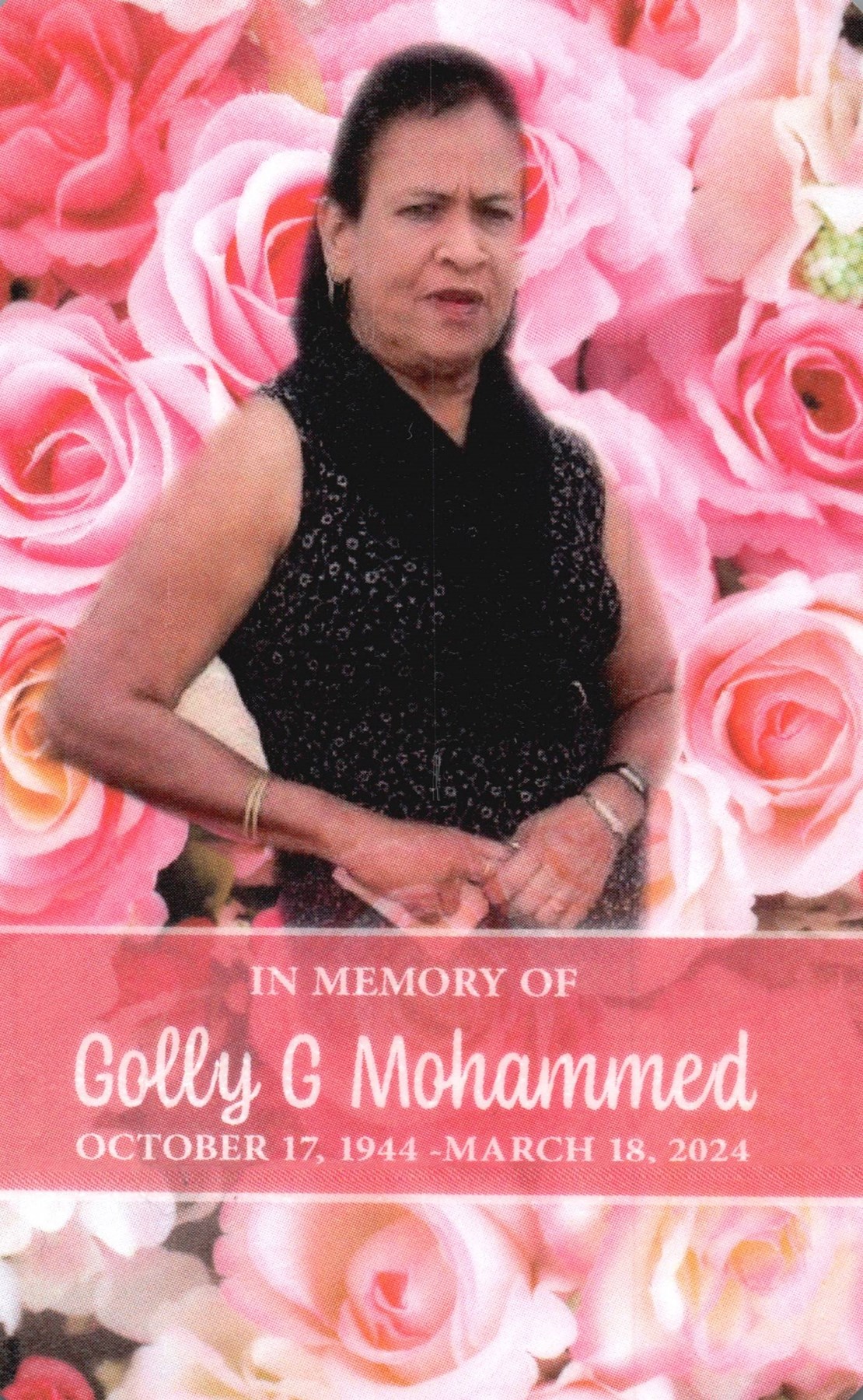 Obituary of Golly G Mohammed