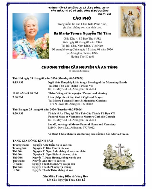 Obituary of Tam Thi Nguyen