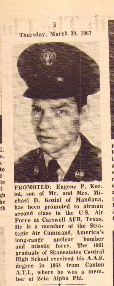 Obituary of Eugene Paul Koziol