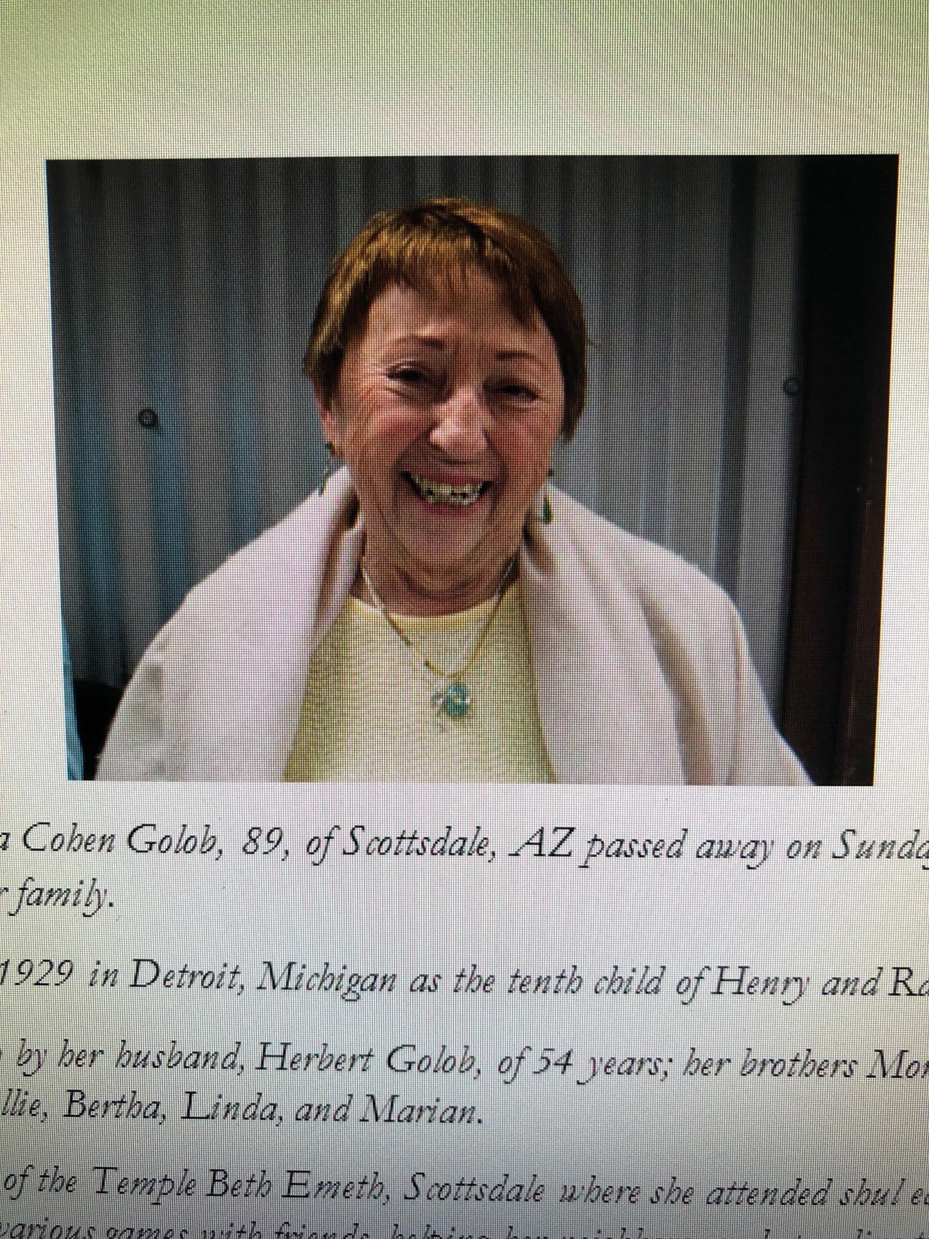 Obituary of Freda Frances Golob
