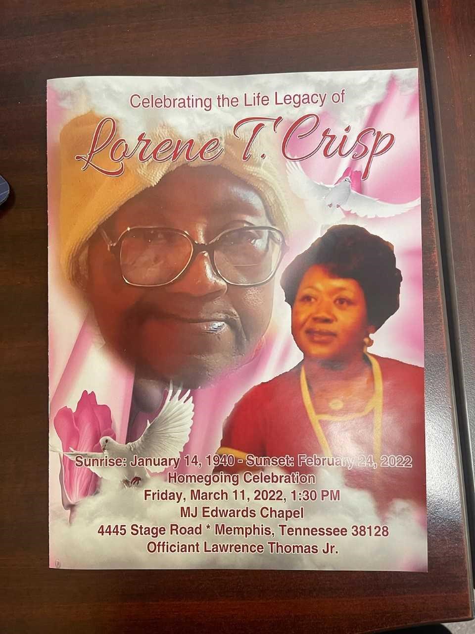 Obituary of Lorene Crisp