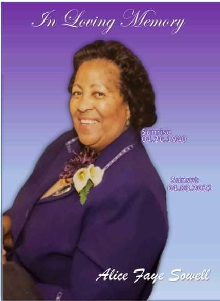 Obituary of Alice Faye Sowell