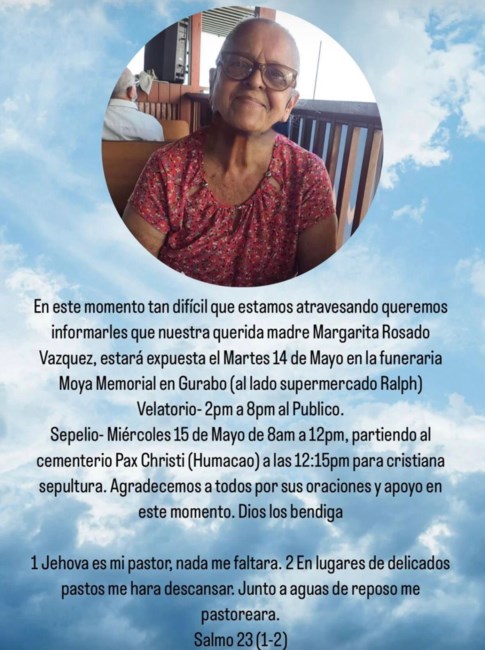 Obituary of Margarita Rosado Vazquez