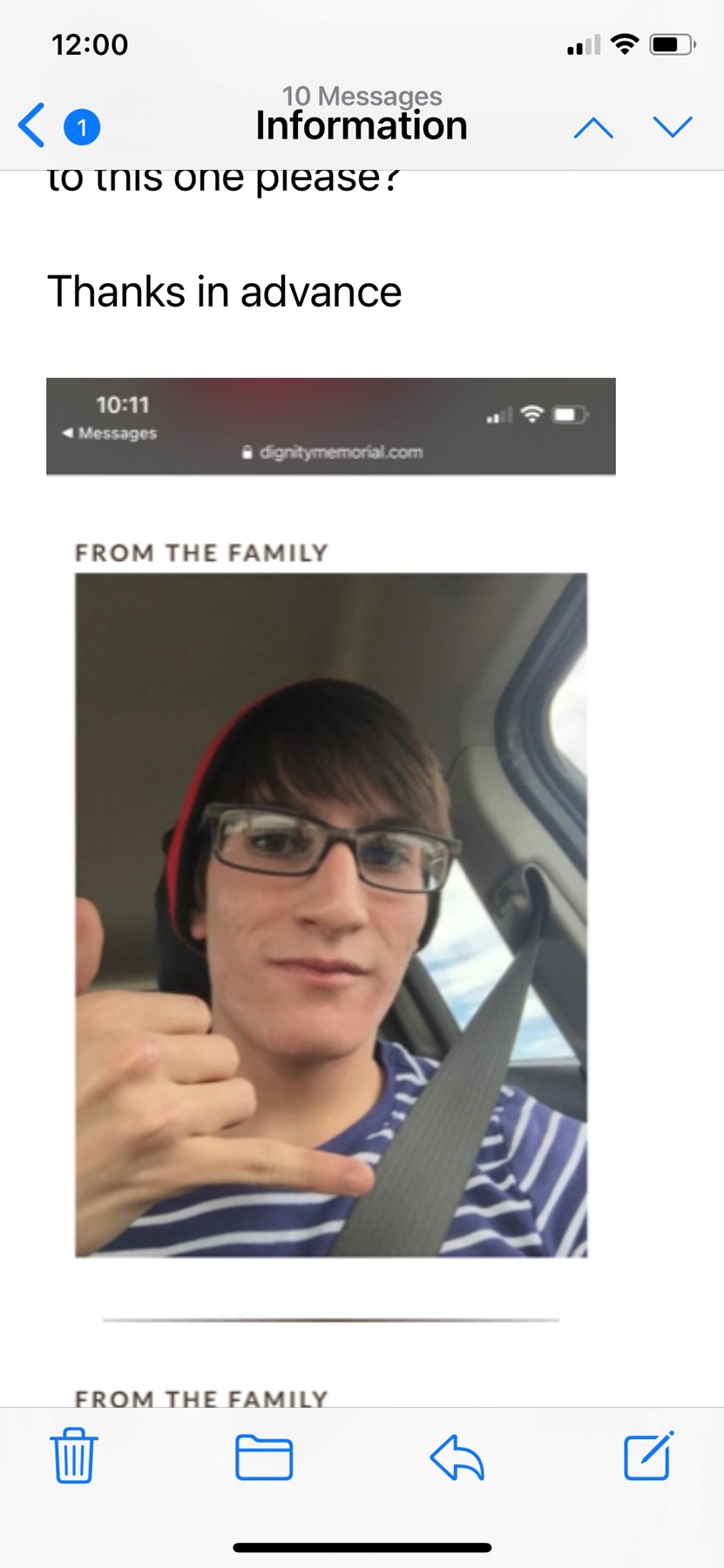 Avis de décès de Connor Andrew Barela