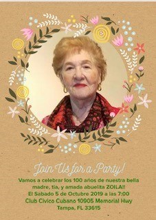 Obituario de Zoila Anatolia Calles