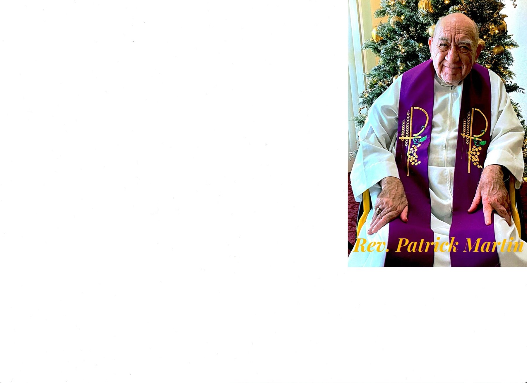 Obituary of Reverend Patrick A. Martin