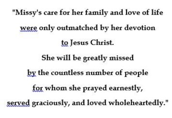 Obituary of Melissa Crane Gamble