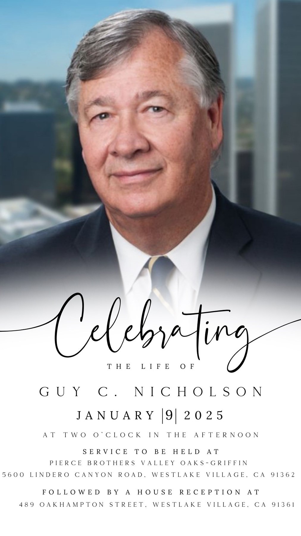 Obituary of Guy Craig Nicholson