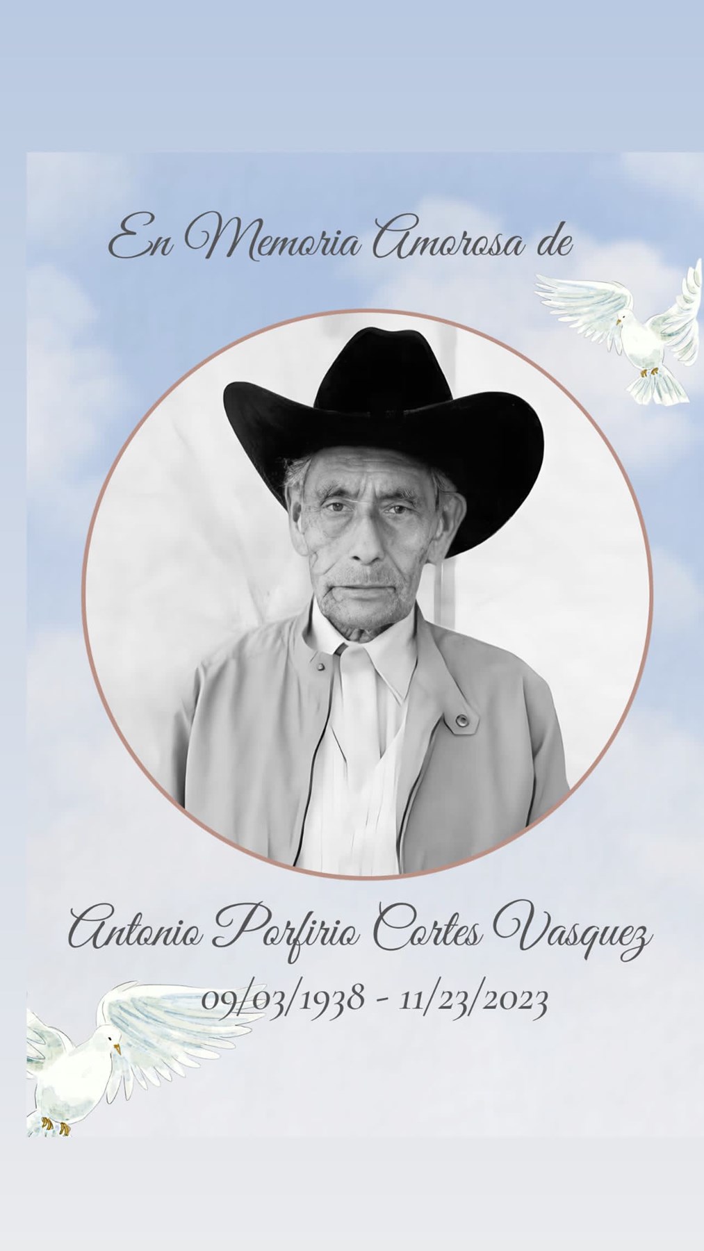 Obituary of Antonio Cortes Vasquez