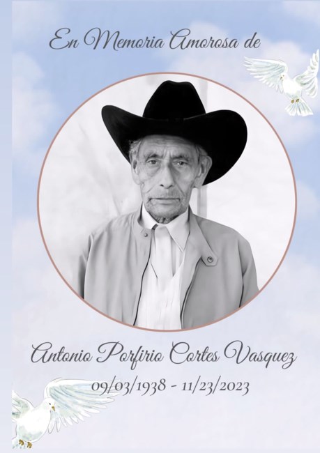 Obituario de Antonio Cortes Vasquez