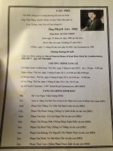 Avis de décès de Tho Gia Pham